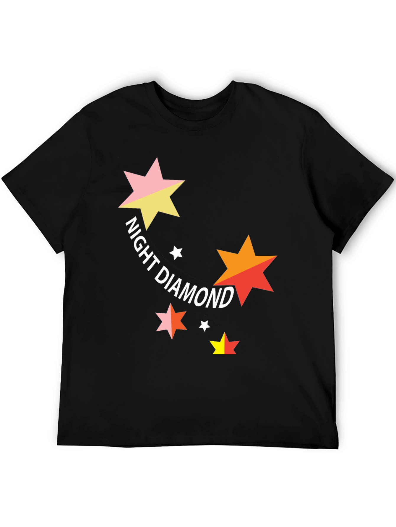 Night Diamond Star Graphic Black T-Shirt