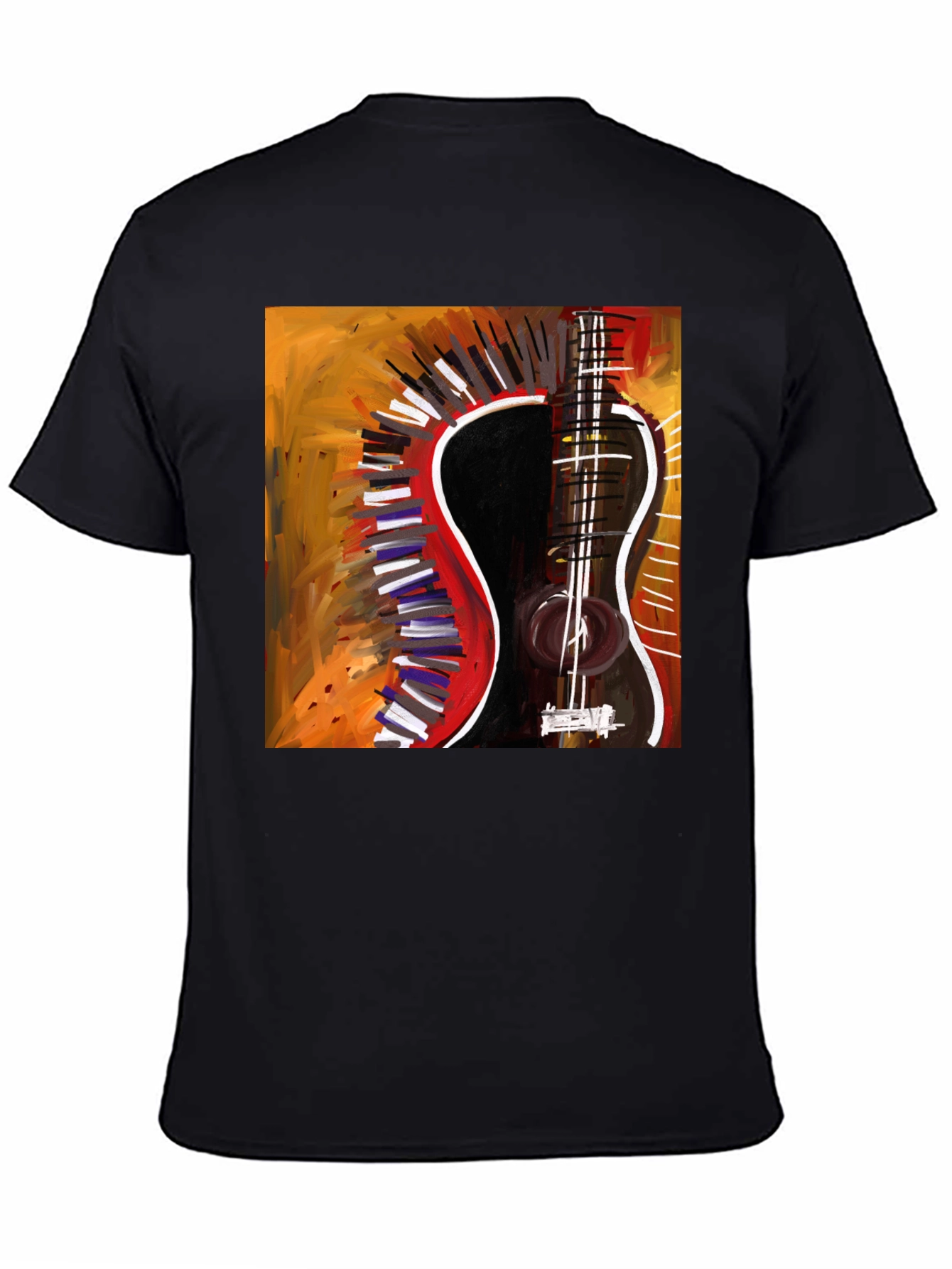 Abstract Guitar Graphic Tee - Stylish Music Lover Shirt
