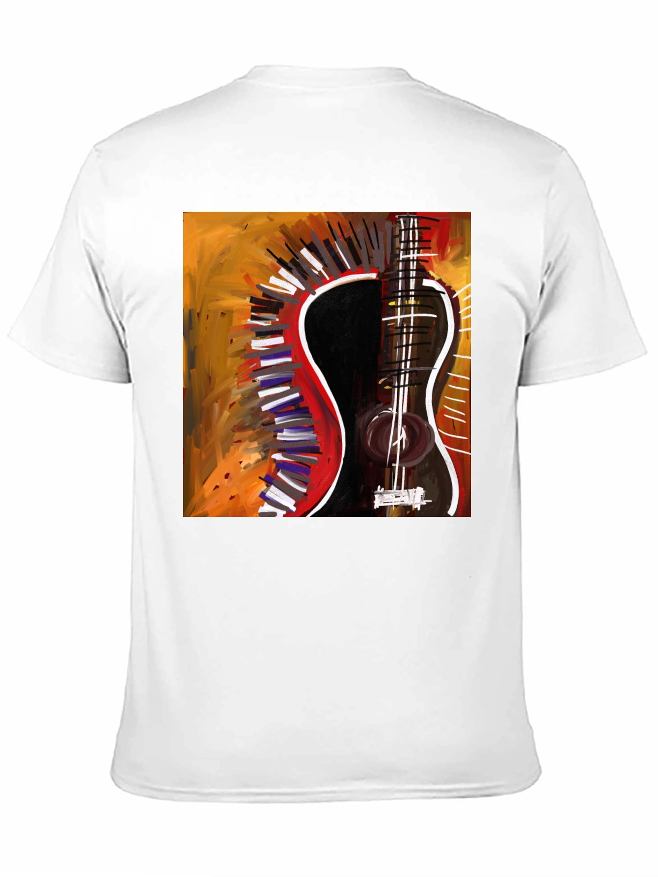 Abstract Guitar Graphic Tee - Stylish Music Lover Shirt