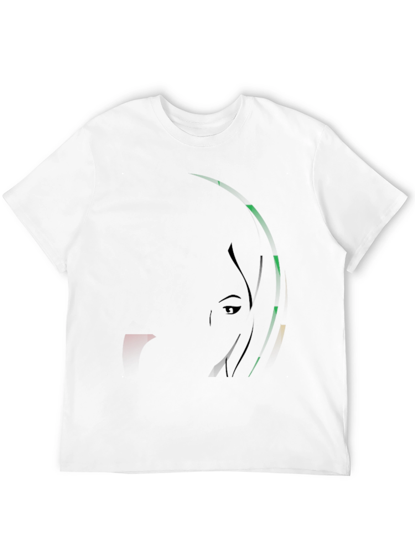 Abstract Portrait Graphic Print Black T-Shirt