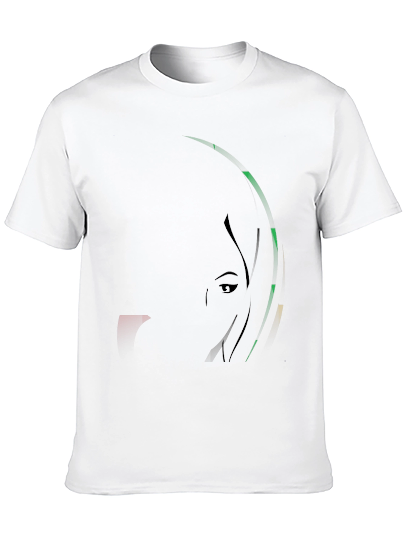 Abstract Portrait Graphic Print Black T-Shirt