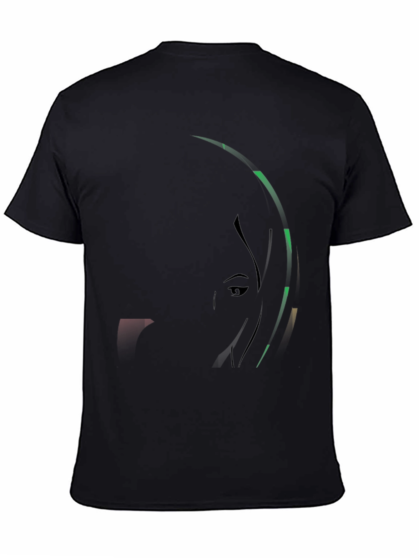 Abstract Portrait Graphic Print Black T-Shirt
