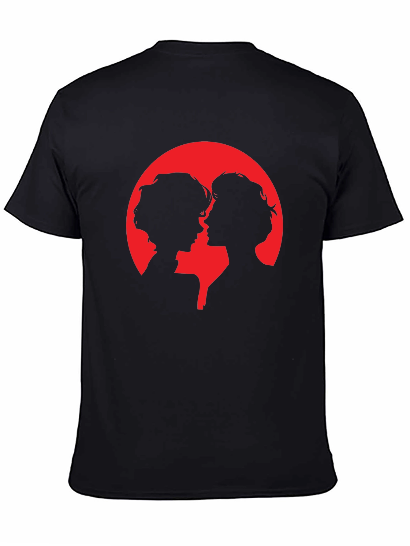 Silhouette Couple Graphic Tee - Black