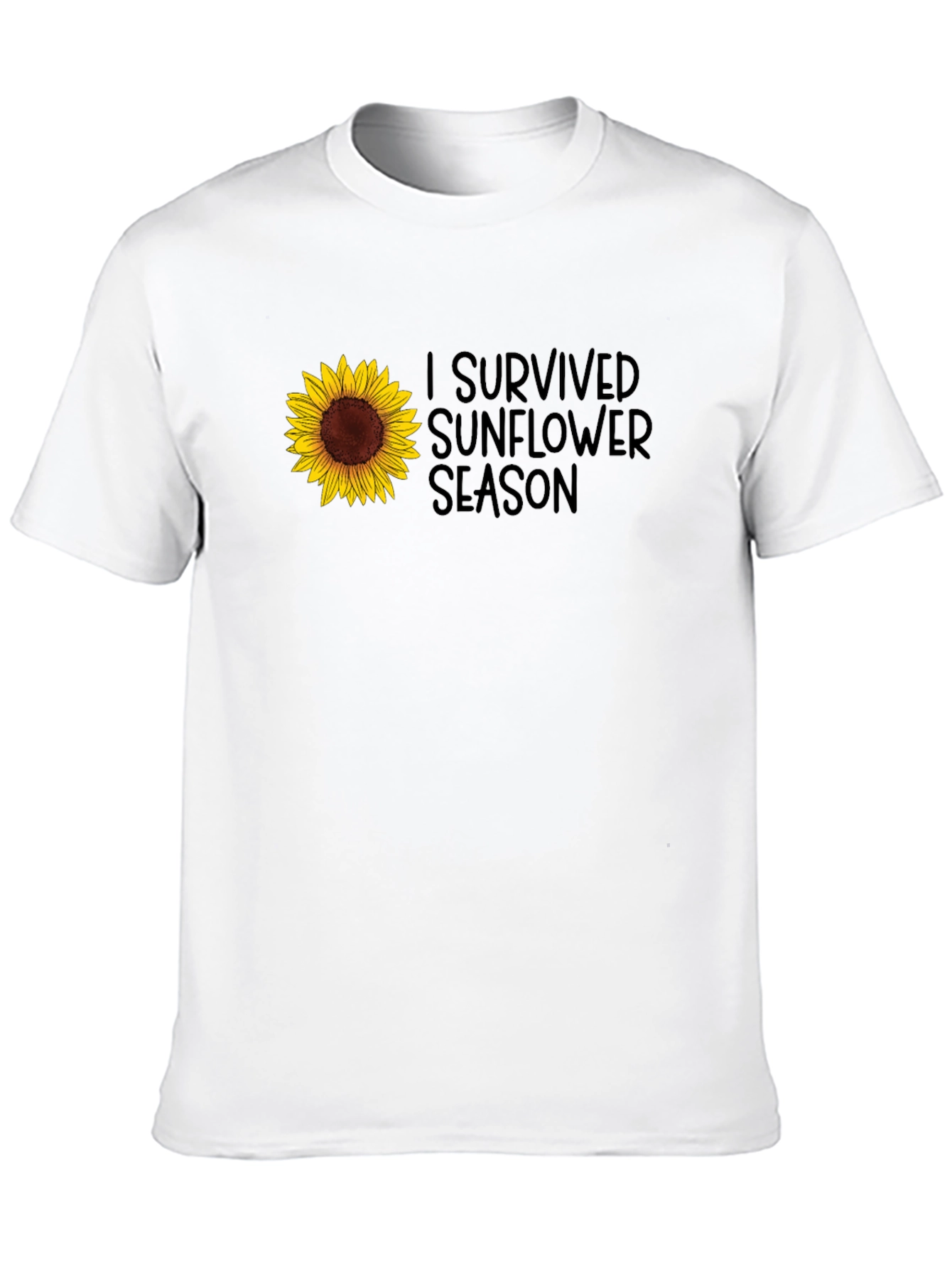 I Survived Sunflower Season Black T-Shirt