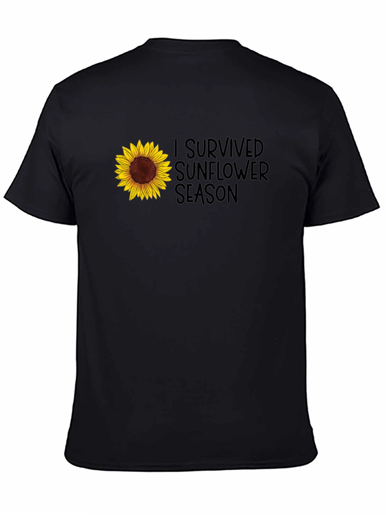 I Survived Sunflower Season Black T-Shirt