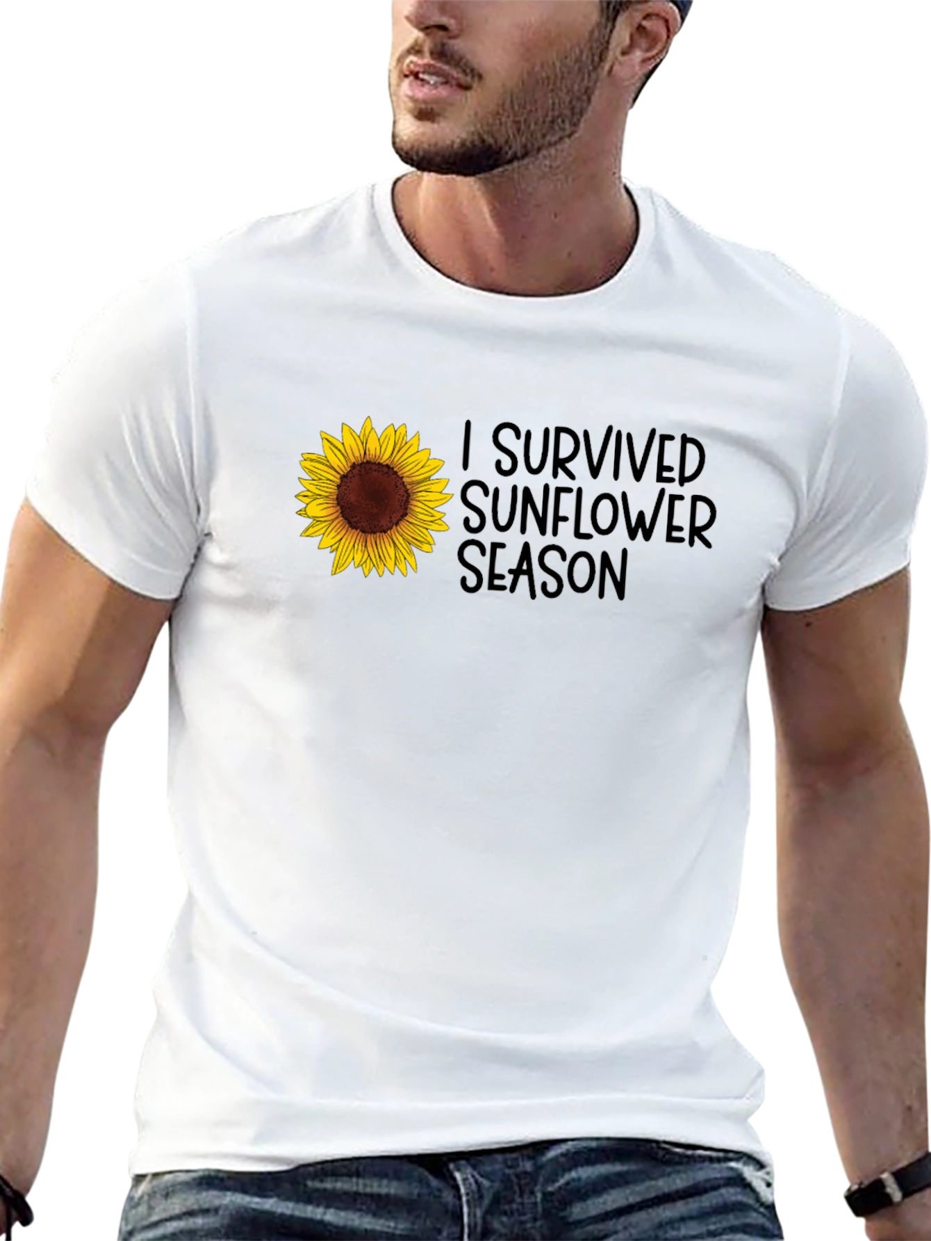 I Survived Sunflower Season Black T-Shirt