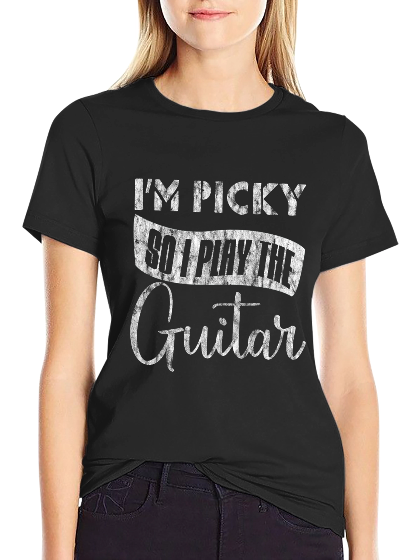 Im Picky So I Play the Guitar Black T-Shirt