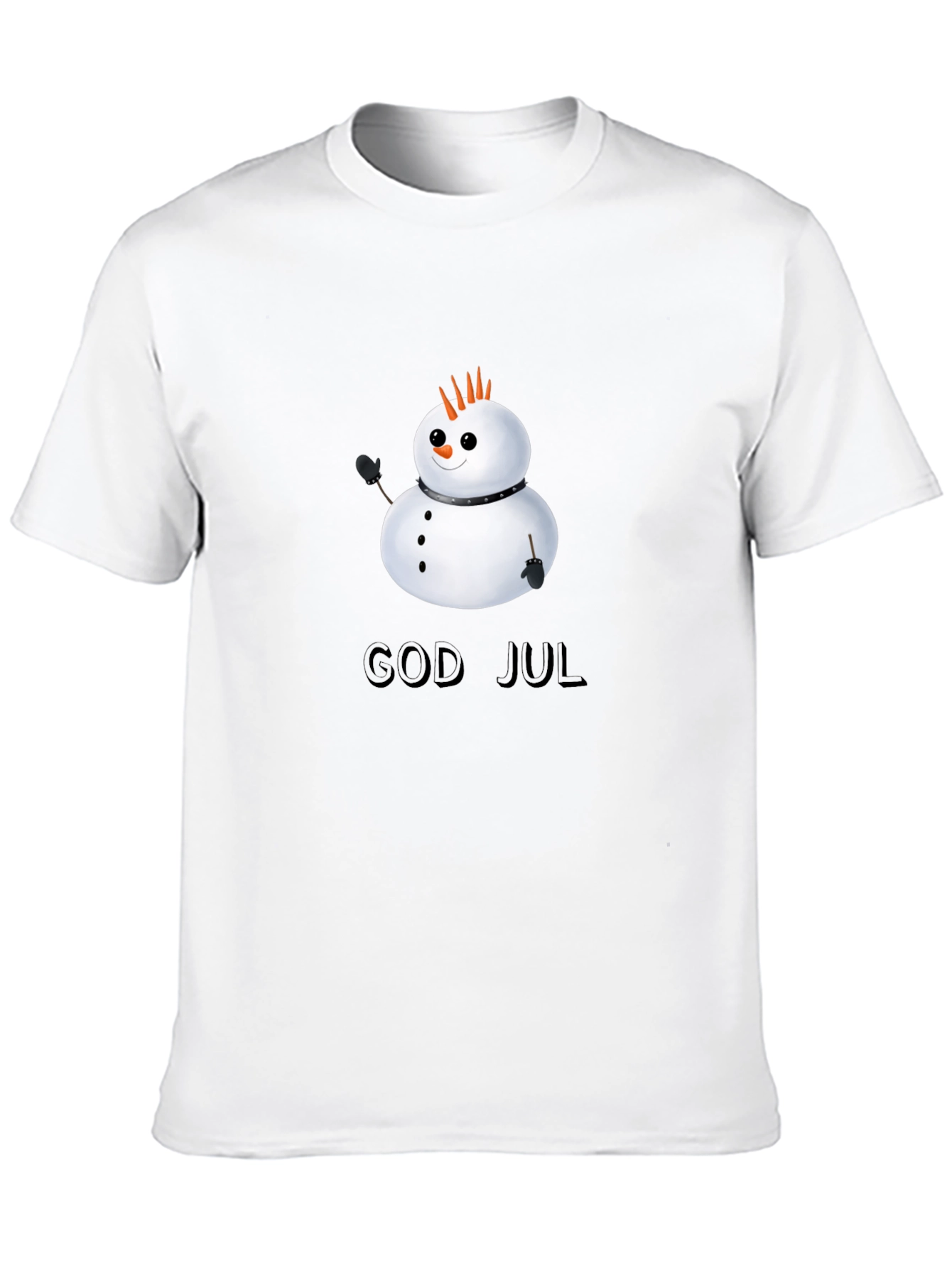 God Jul Snowman T-Shirt - Holiday Festive Style