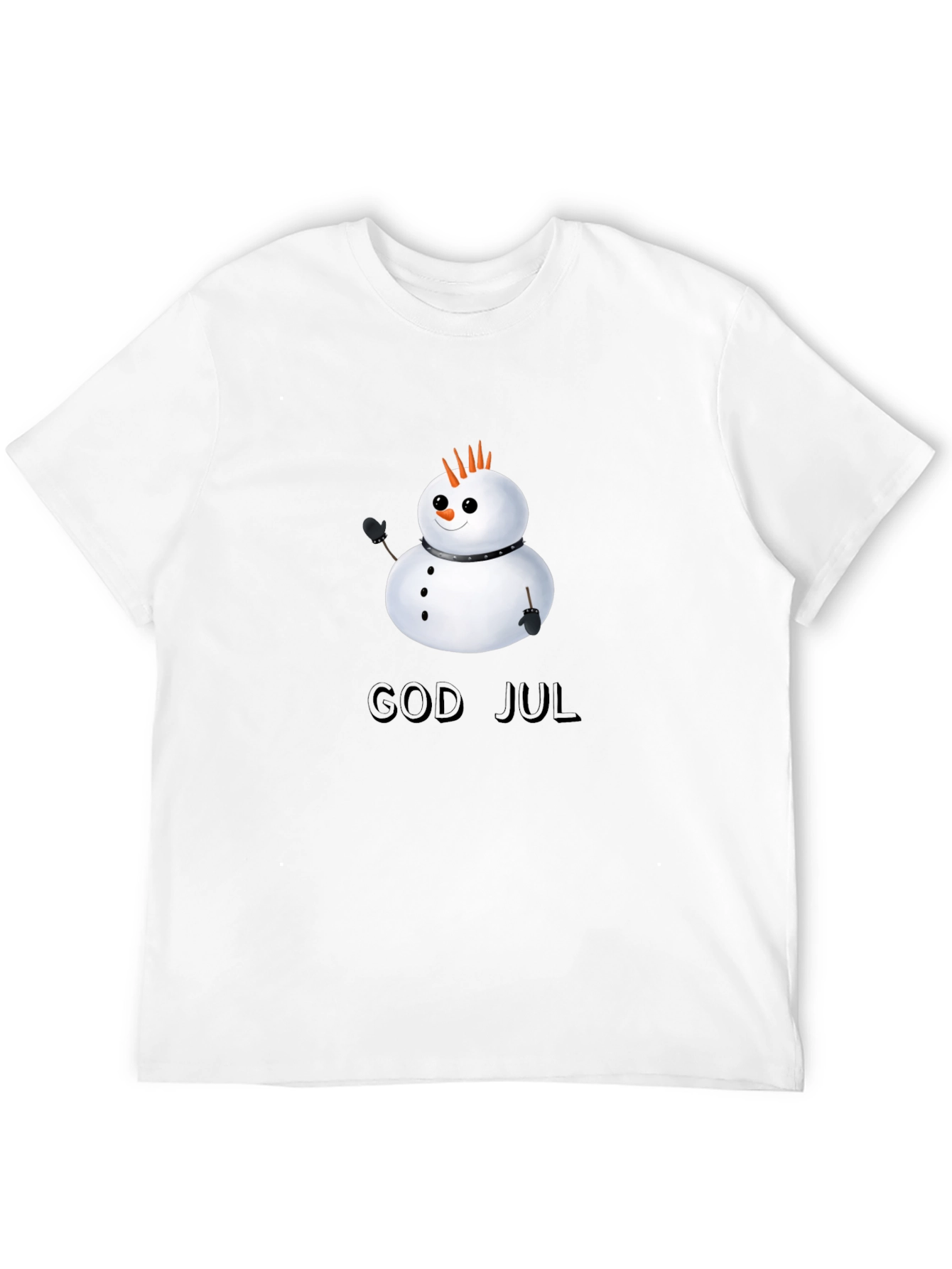 God Jul Snowman T-Shirt - Holiday Festive Style