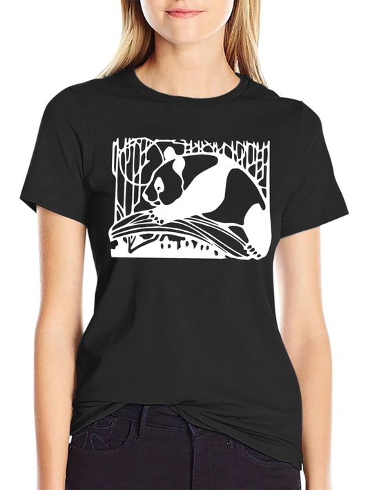 Panda Graphic Print Black T-Shirt