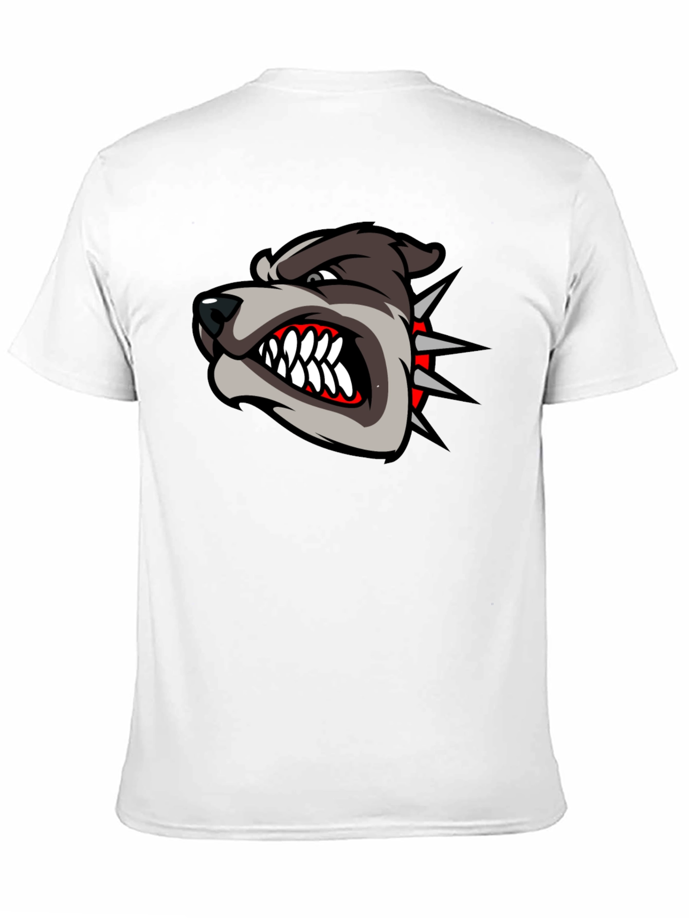 Mens Black T-Shirt with Aggressive Dog Graphic
