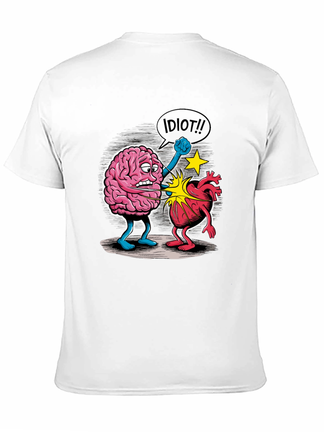 Brain vs. Heart Graphic T-Shirt - Funny Unisex Tee