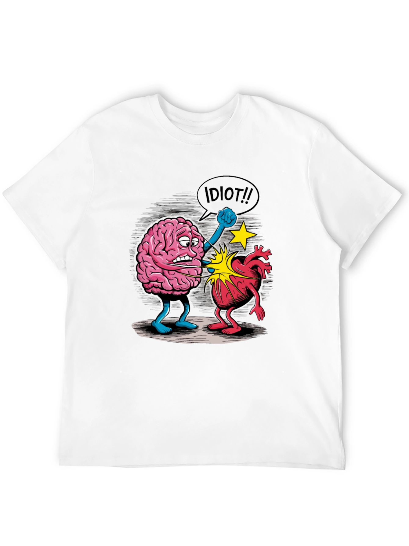 Brain vs. Heart Graphic T-Shirt - Funny Unisex Tee