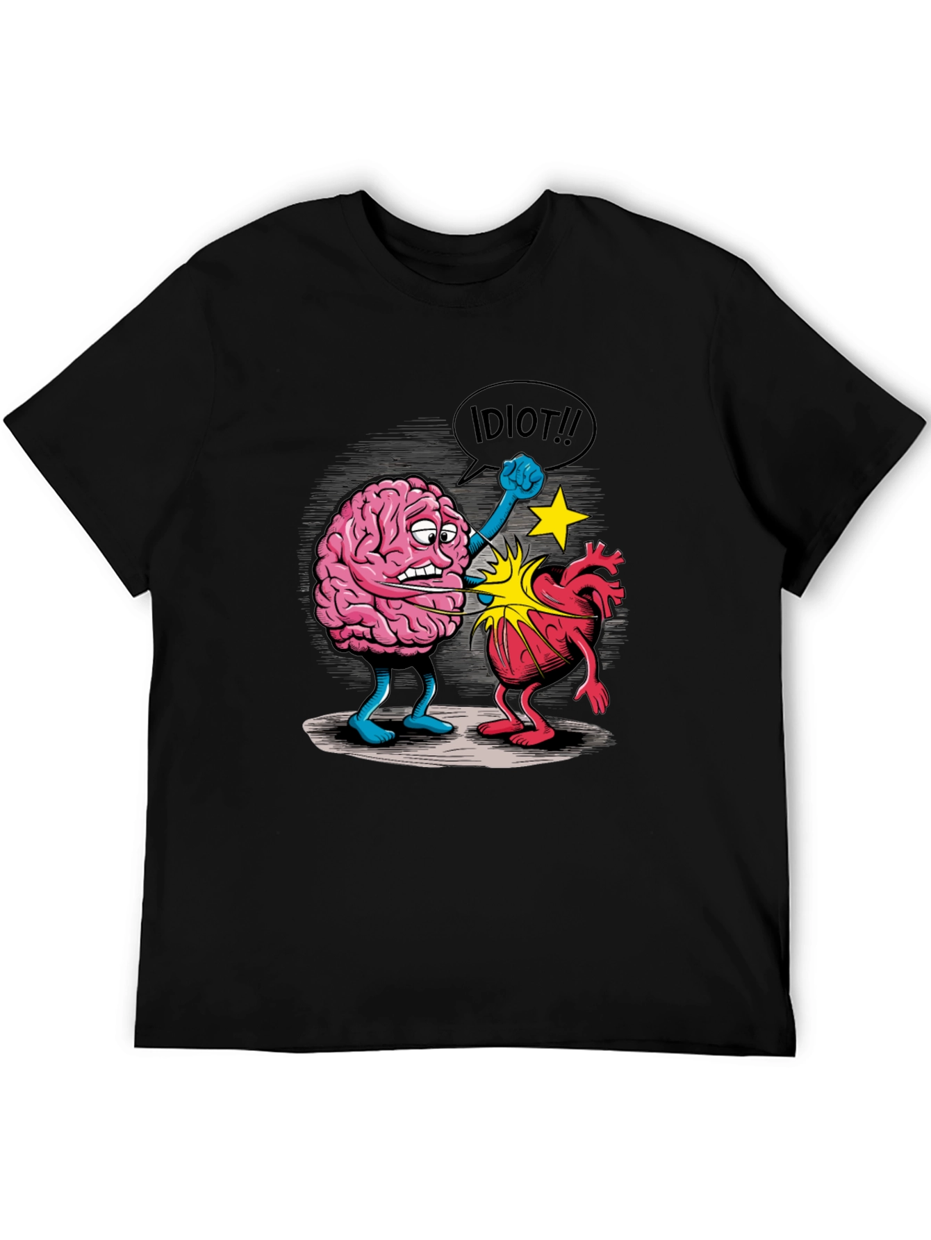 Brain vs. Heart Graphic T-Shirt - Funny Unisex Tee