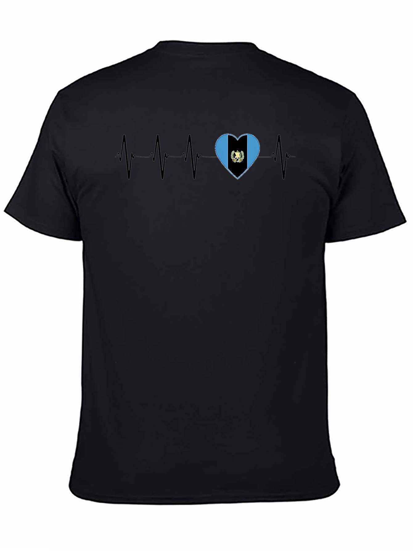 Guatemala Heartbeat T-Shirt - Black Crew Neck
