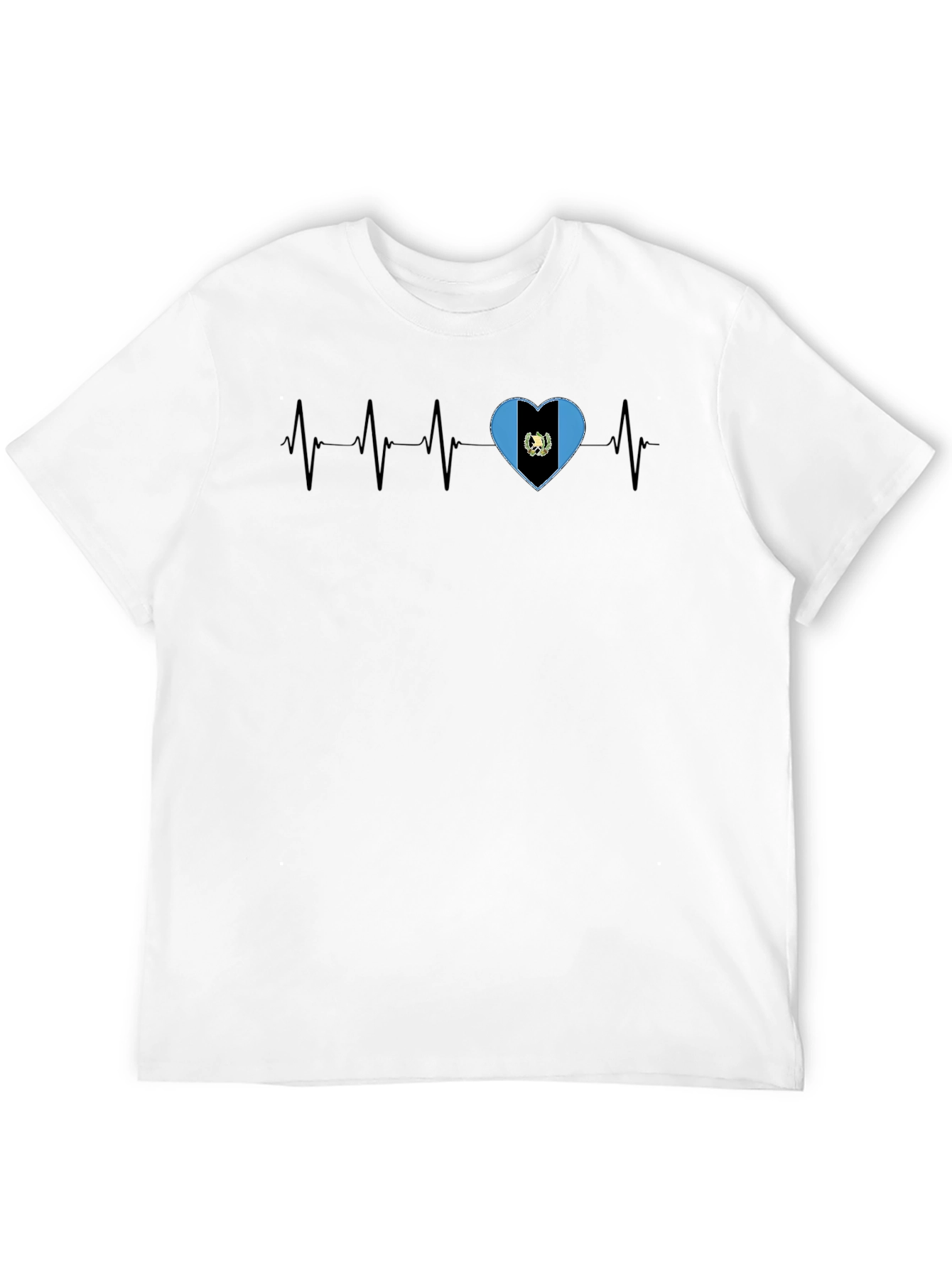 Guatemala Heartbeat T-Shirt - Black Crew Neck