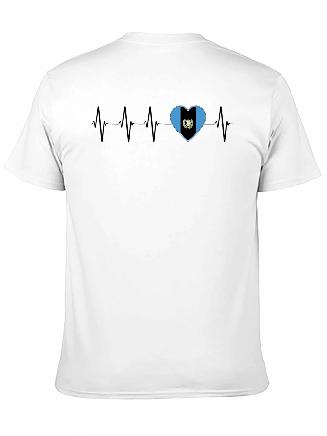 Guatemala Heartbeat T-Shirt - Black Crew Neck