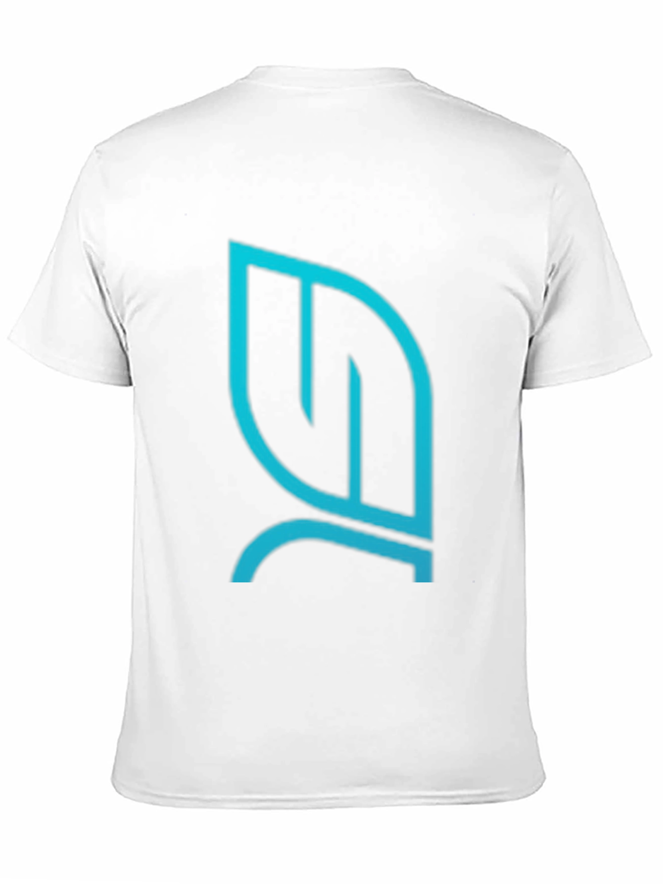 Modern Teal Leaf Logo Black T-Shirt