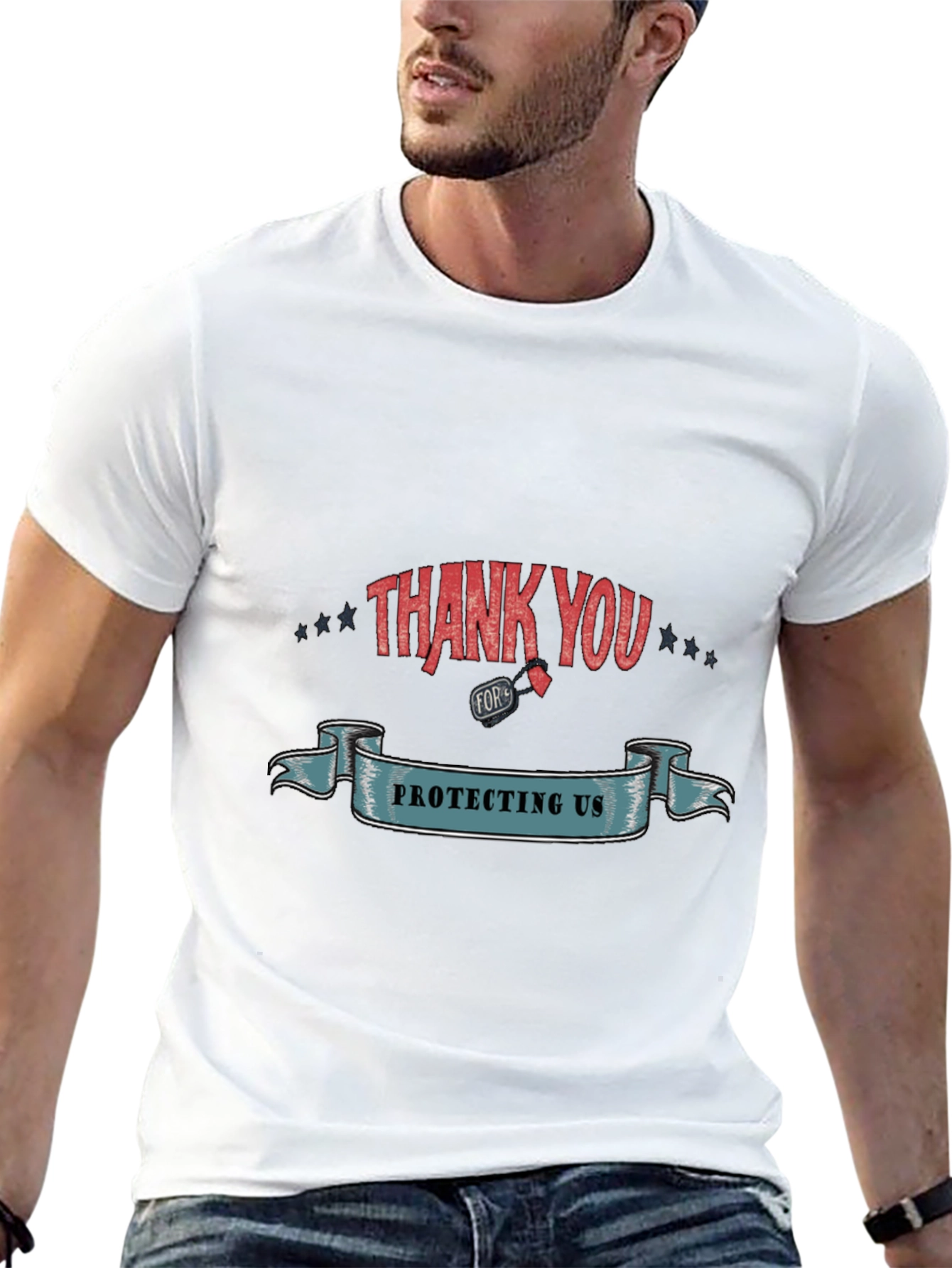 Thank You For Protecting Us Graphic T-Shirt