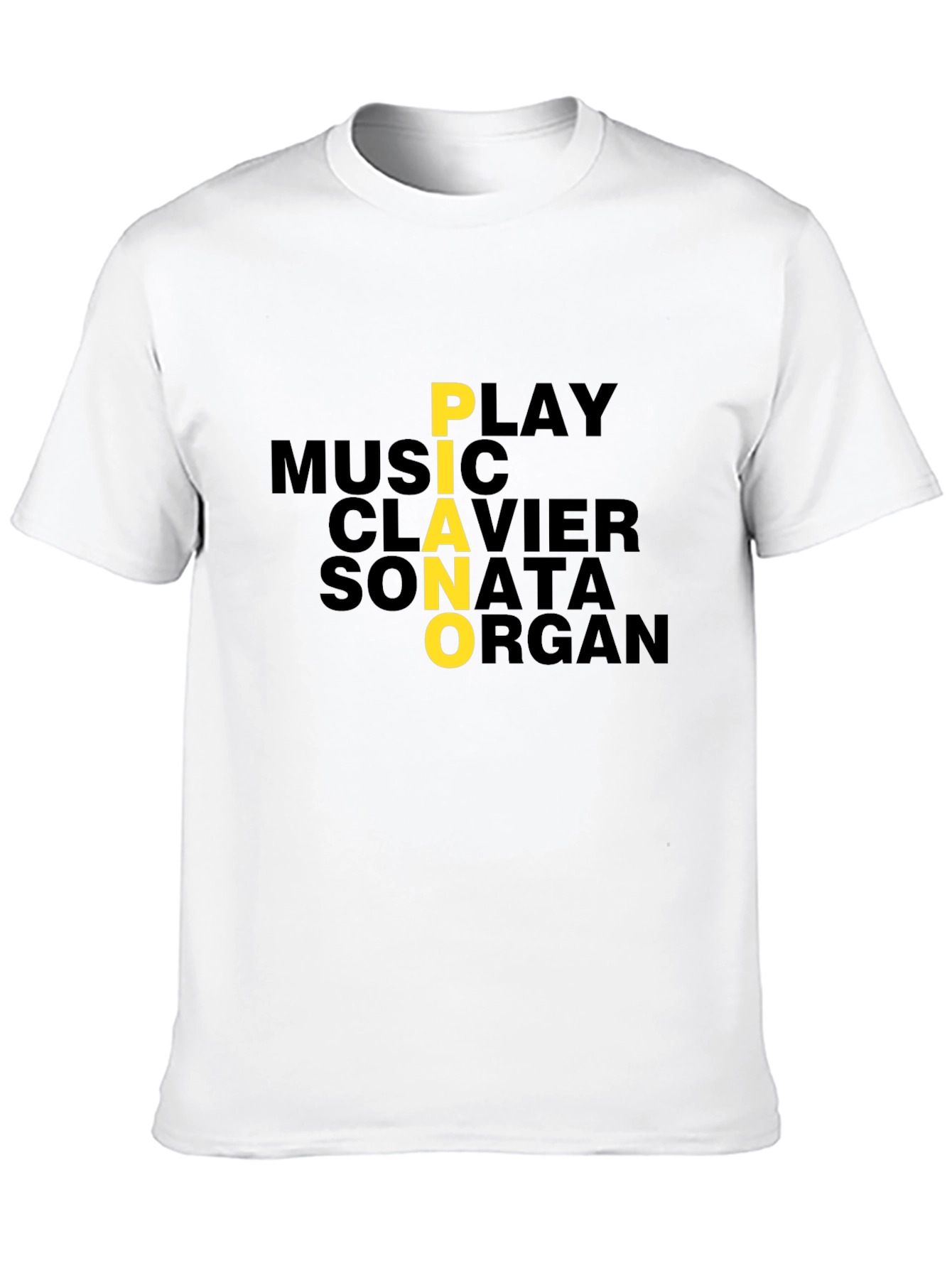Piano Music Lover Graphic Tee - Black