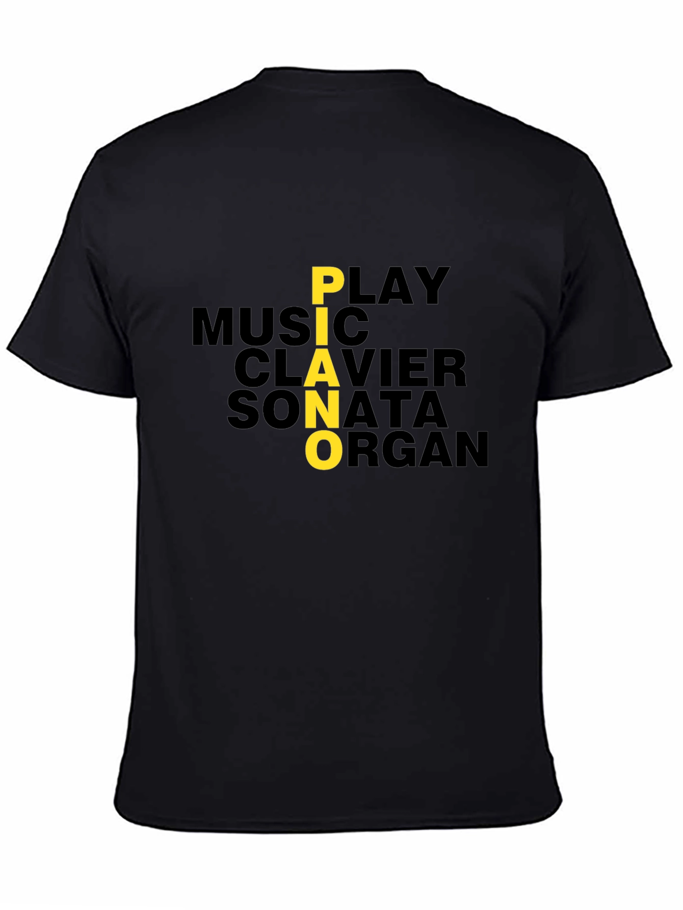 Piano Music Lover Graphic Tee - Black