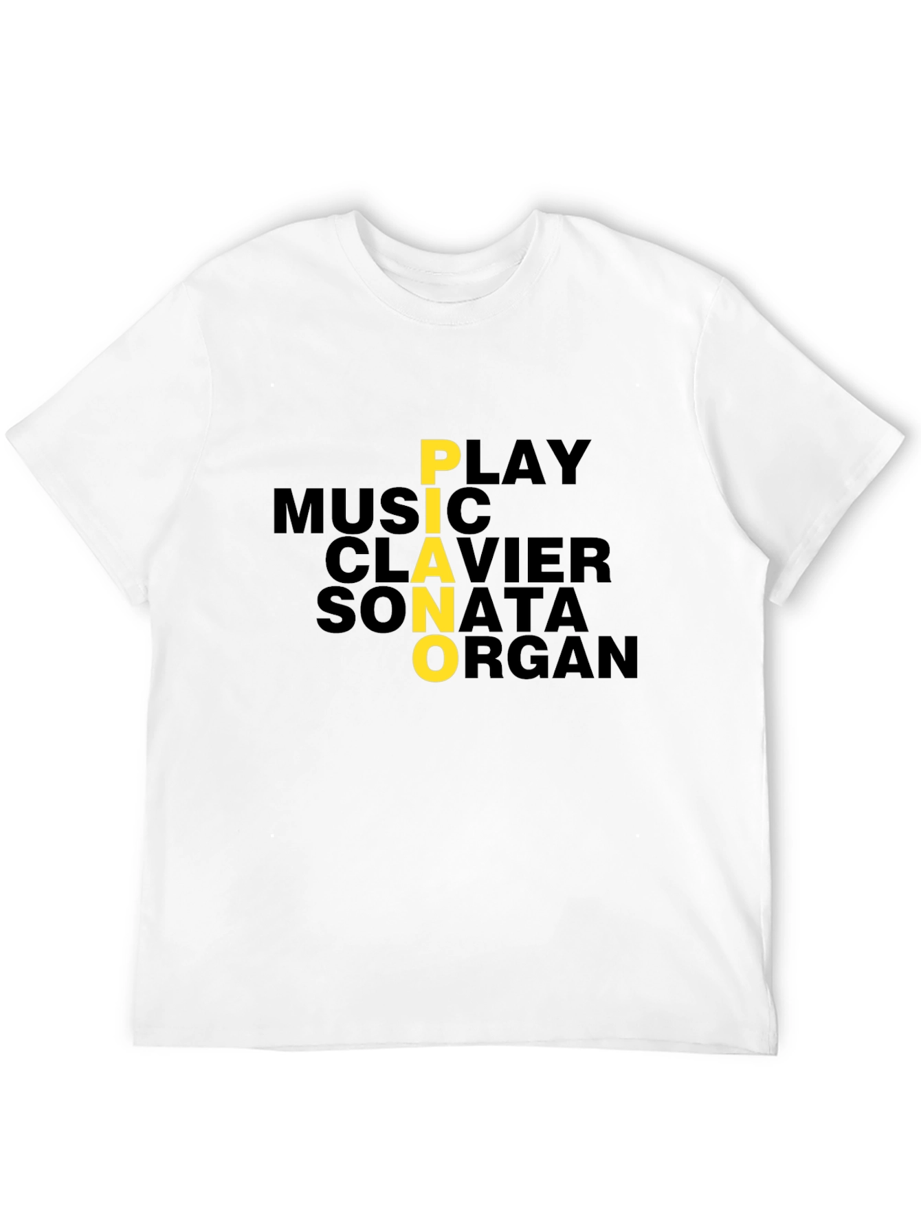 Piano Music Lover Graphic Tee - Black