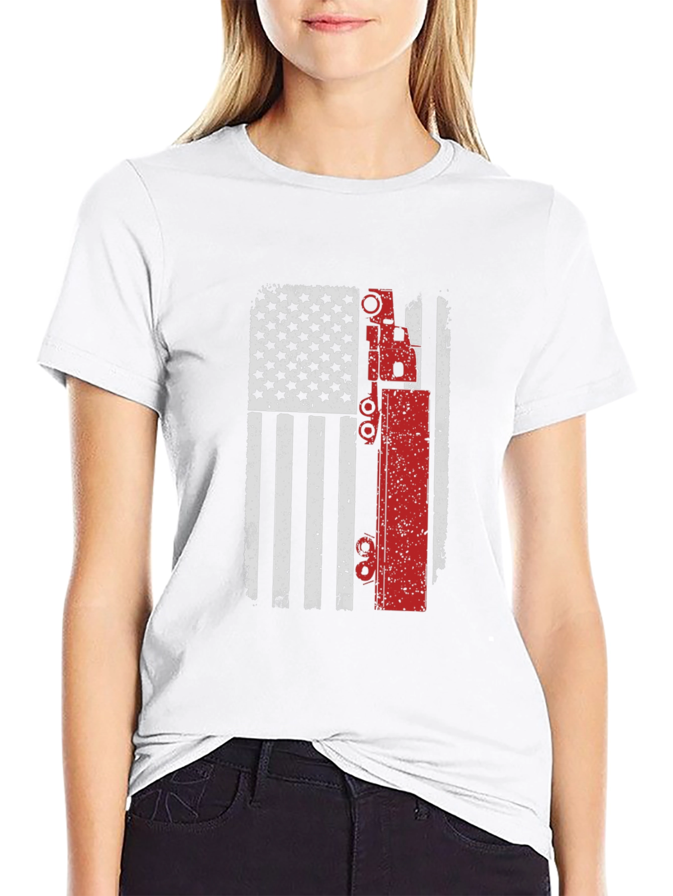 American Flag Crane Operator T-Shirt