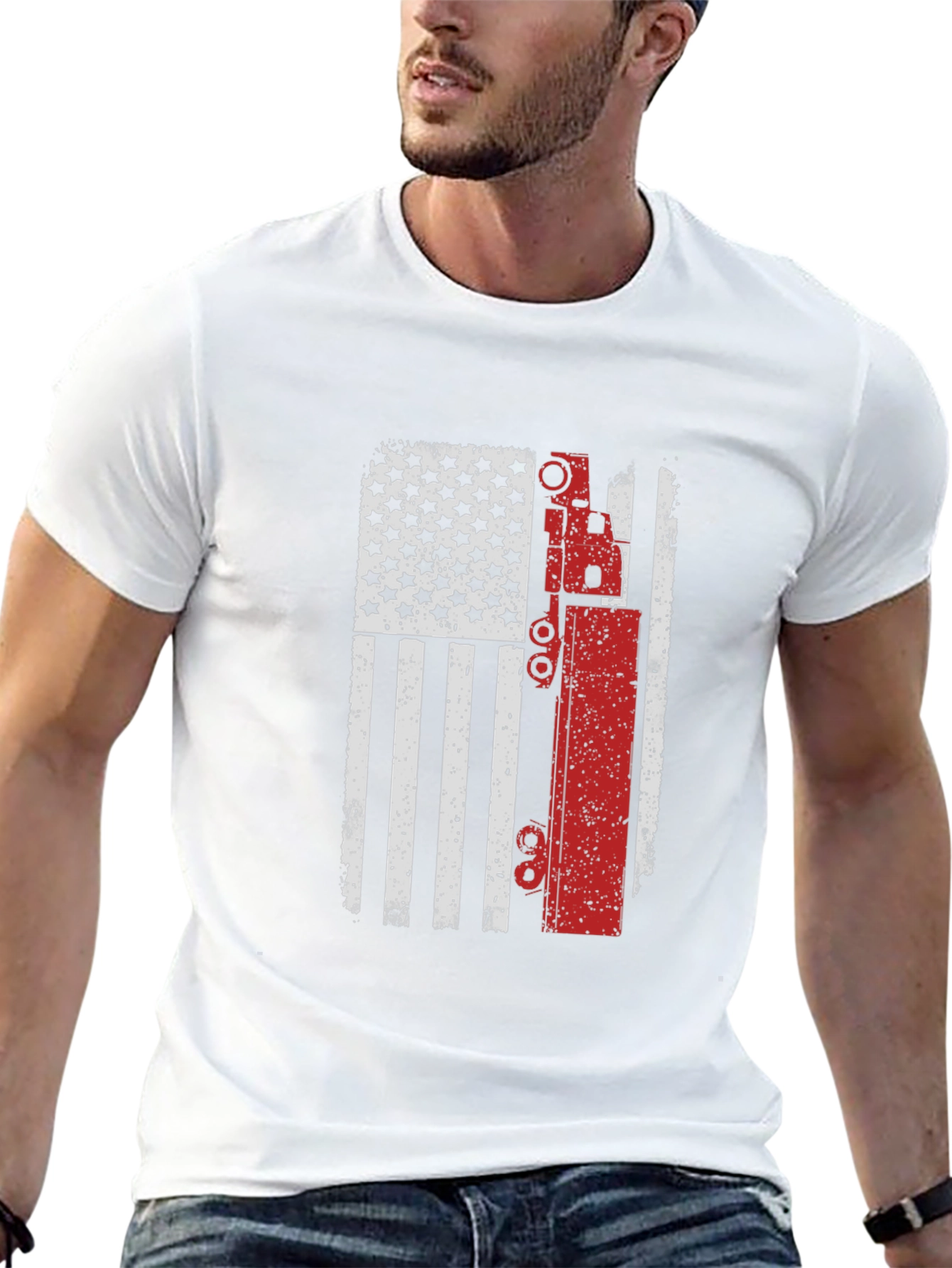 American Flag Crane Operator T-Shirt
