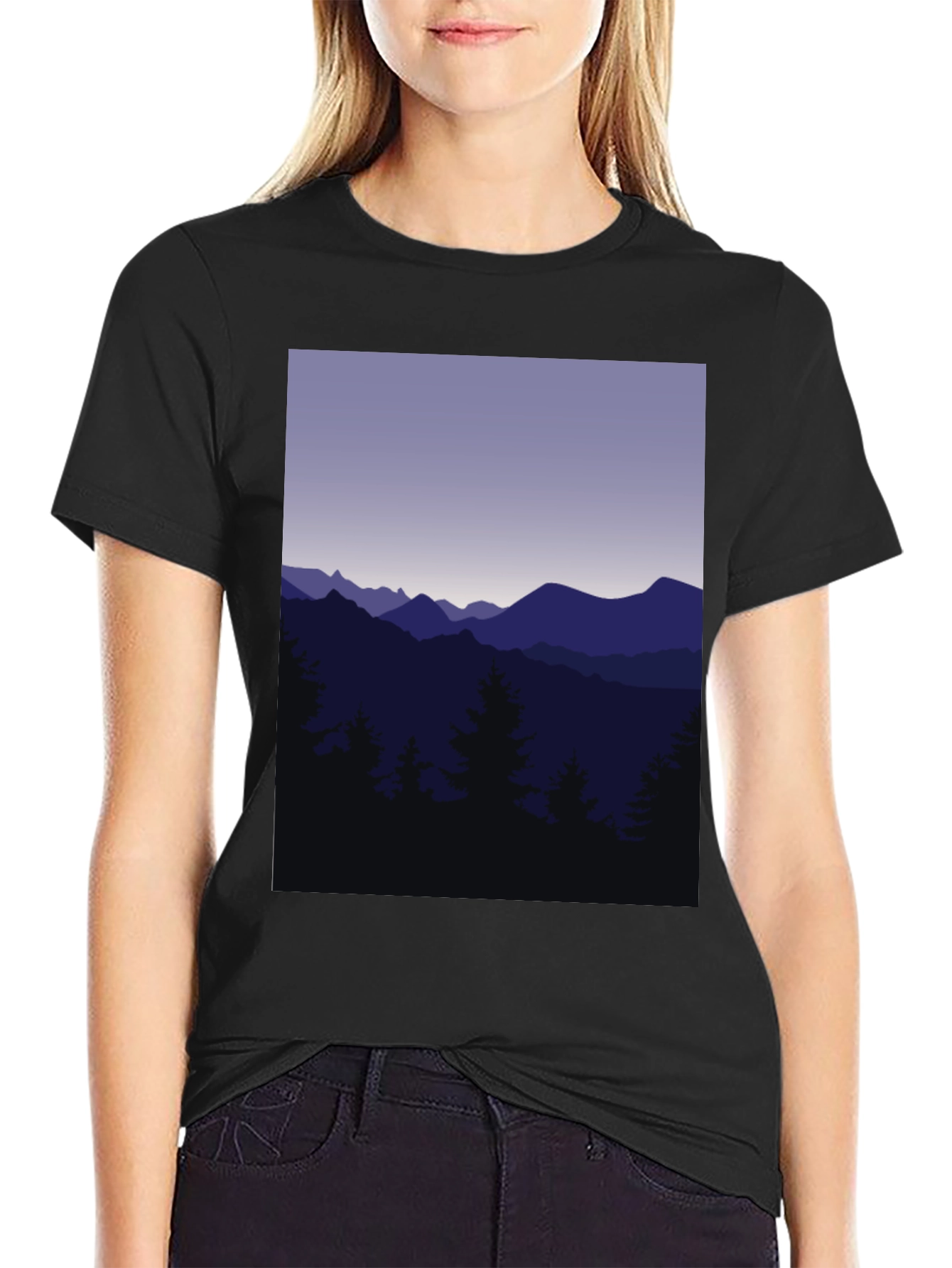 Mountain Range Graphic Tee - Black