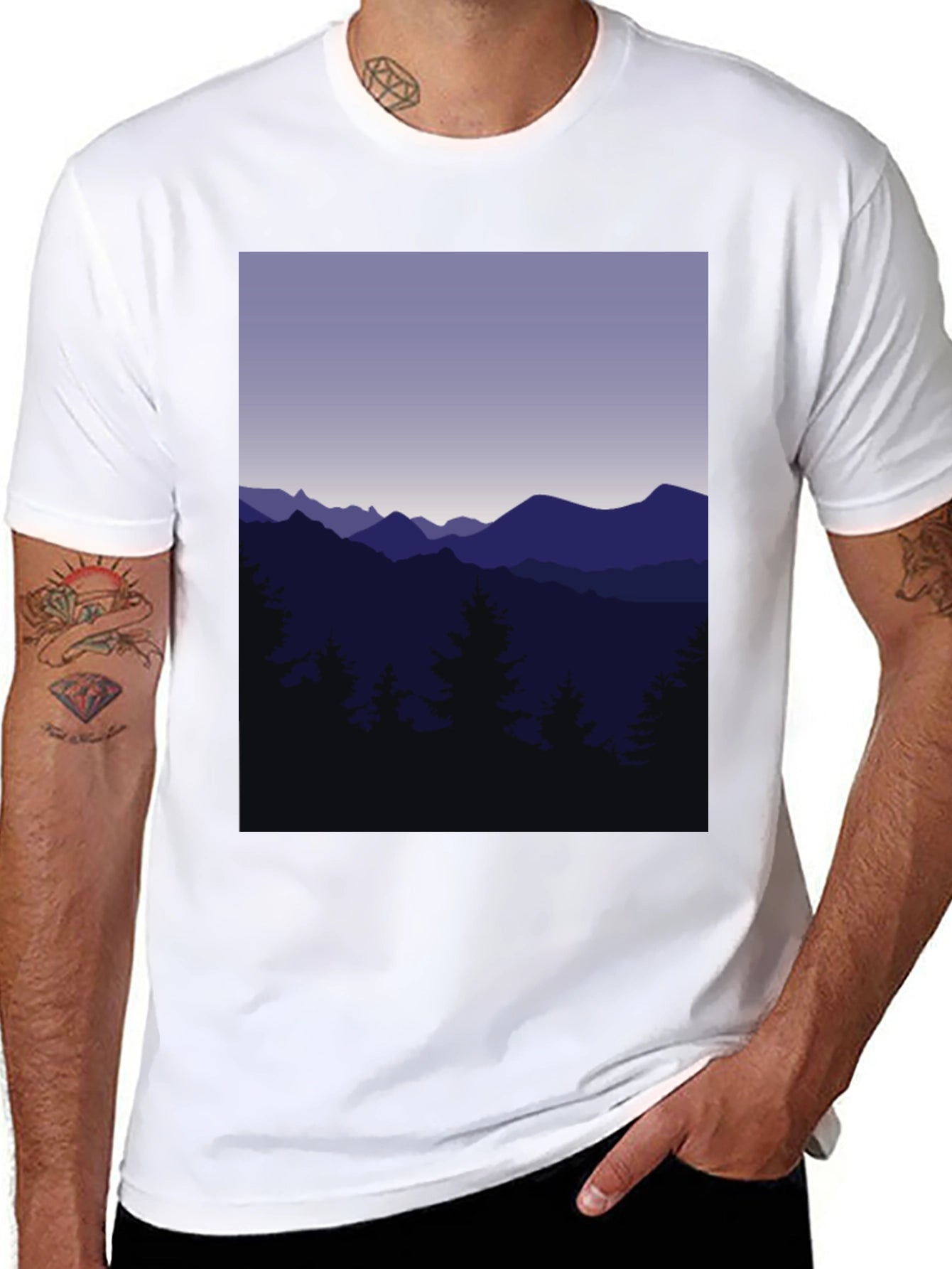 Mountain Range Graphic Tee - Black
