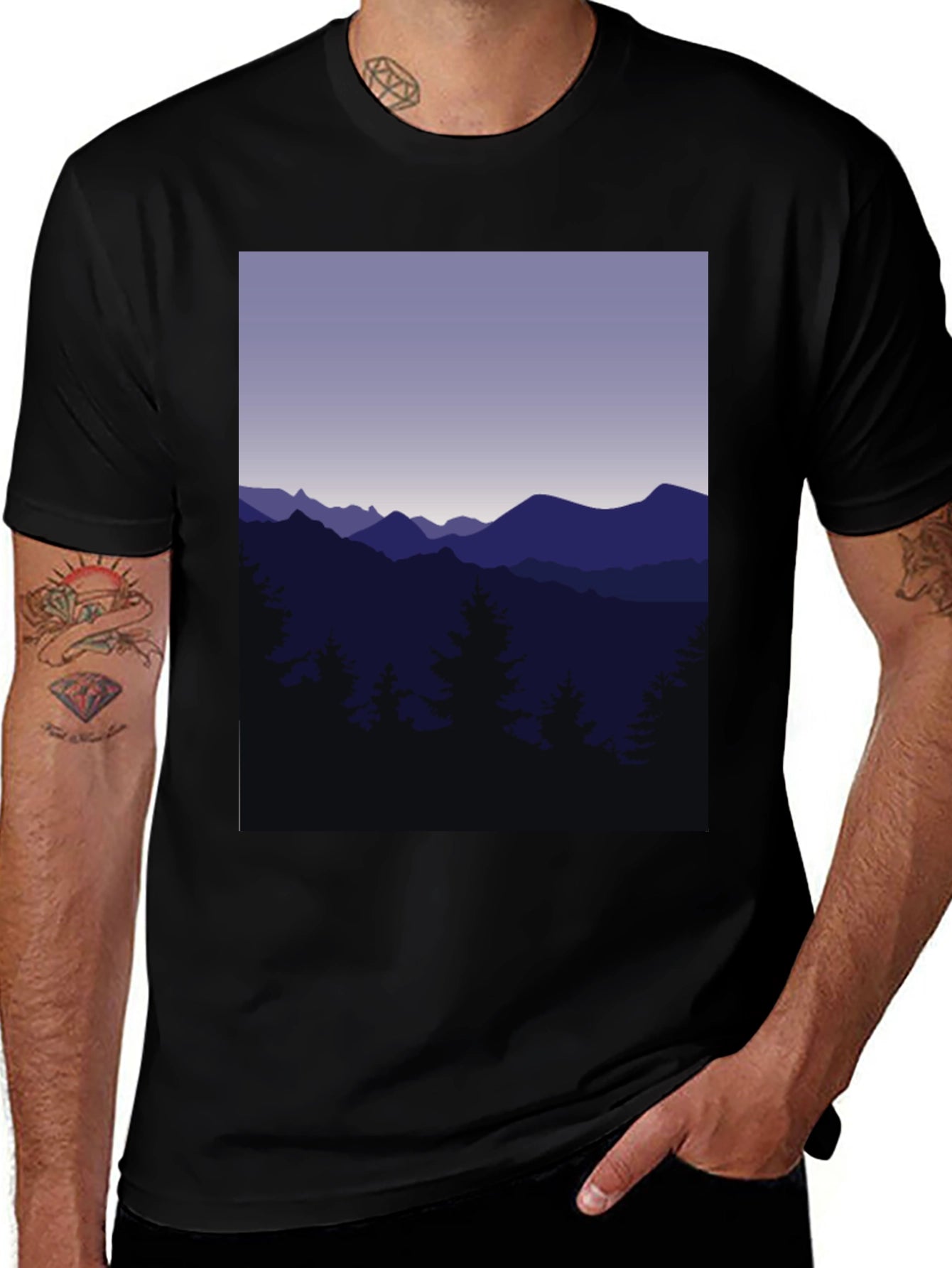 Mountain Range Graphic Tee - Black