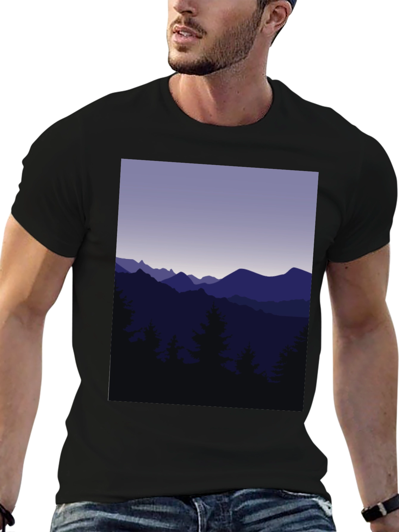 Mountain Range Graphic Tee - Black
