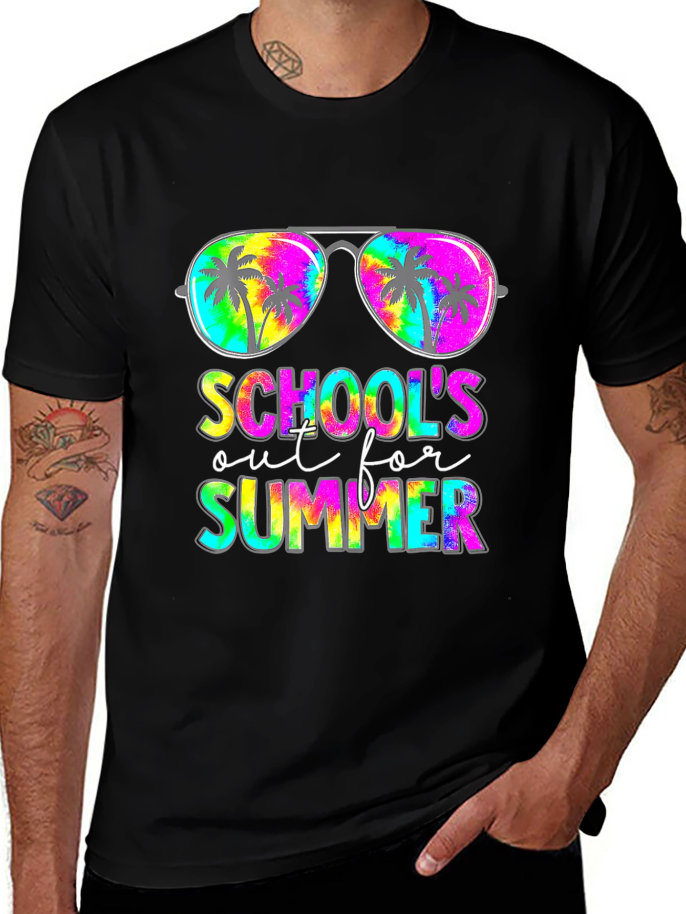 Schools Out For Summer Tie Dye Graphic Tee