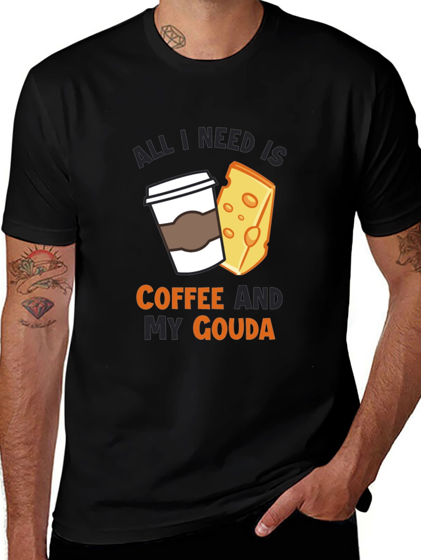 Coffee and Gouda T-Shirt - Funny Cheese Lover Tee