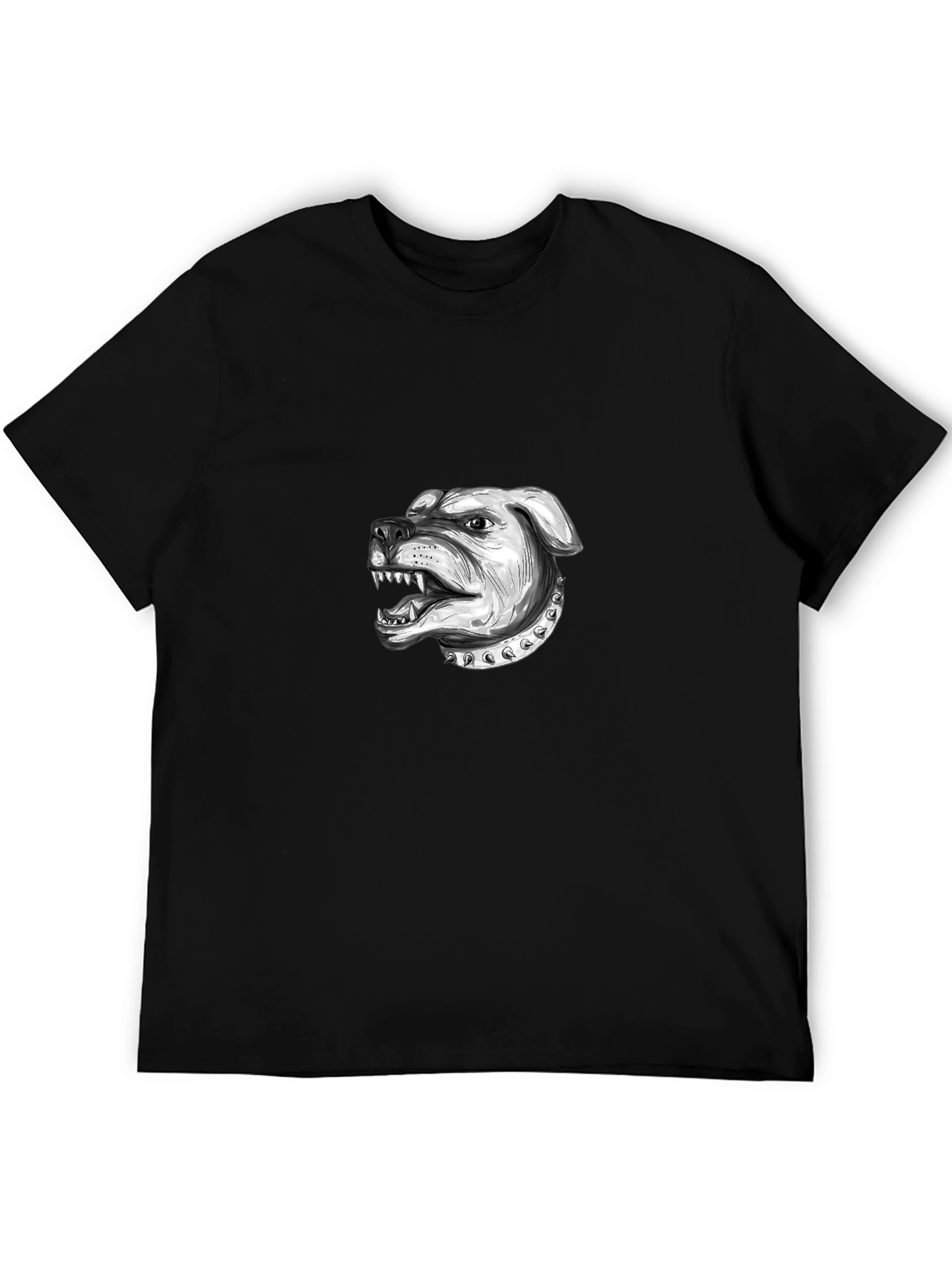 Mens Black T-Shirt with Bulldog Graphic