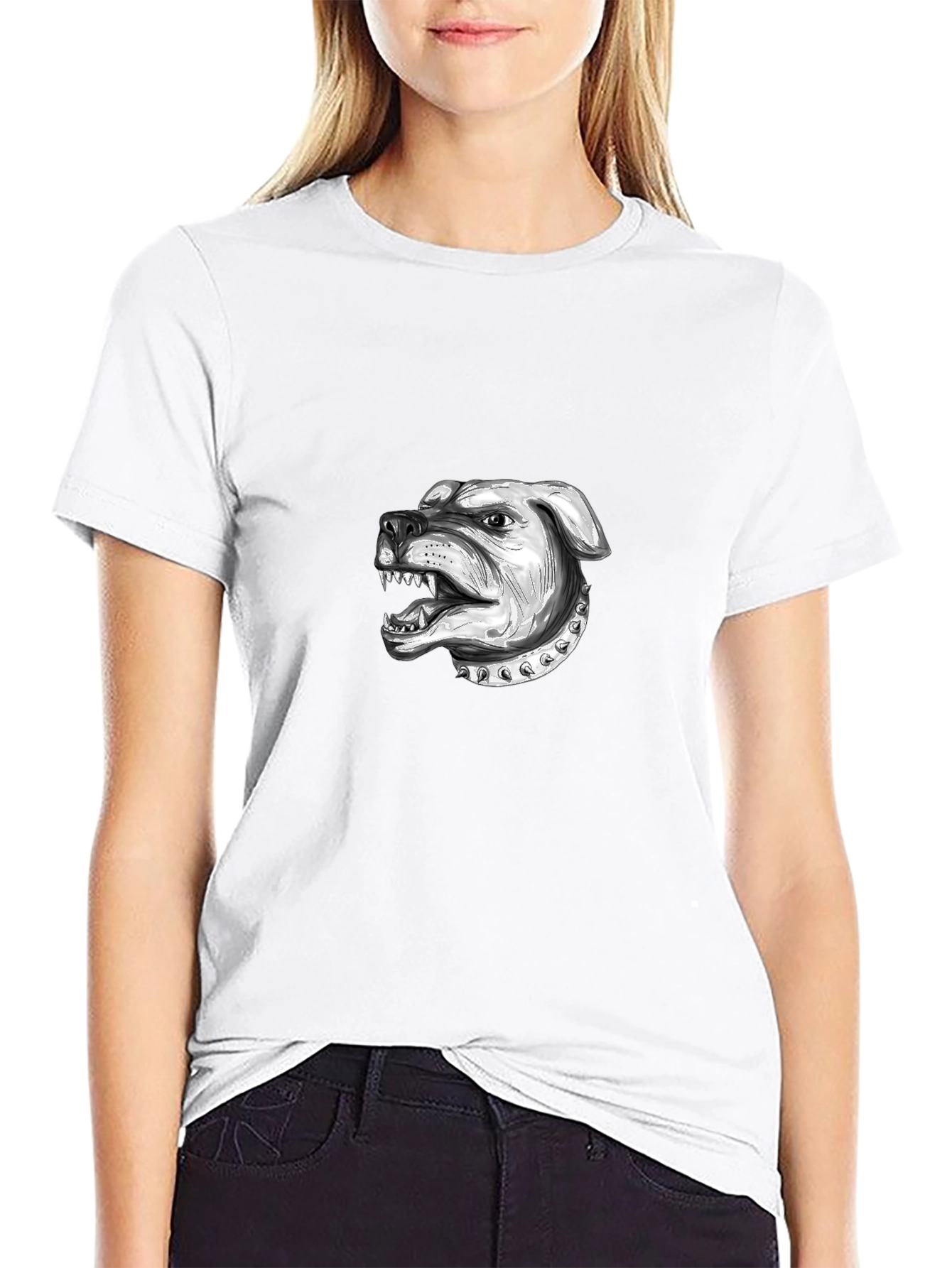 Mens Black T-Shirt with Bulldog Graphic