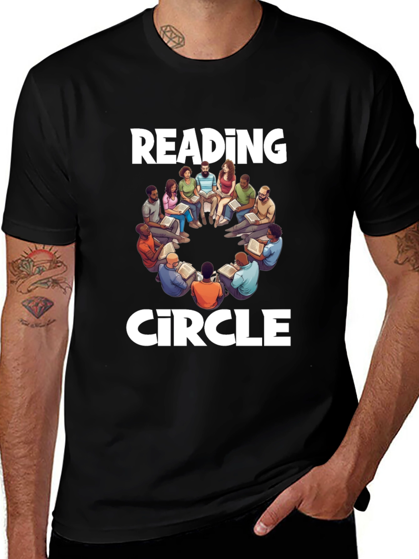 Reading Circle T-Shirt: Literary Group Design