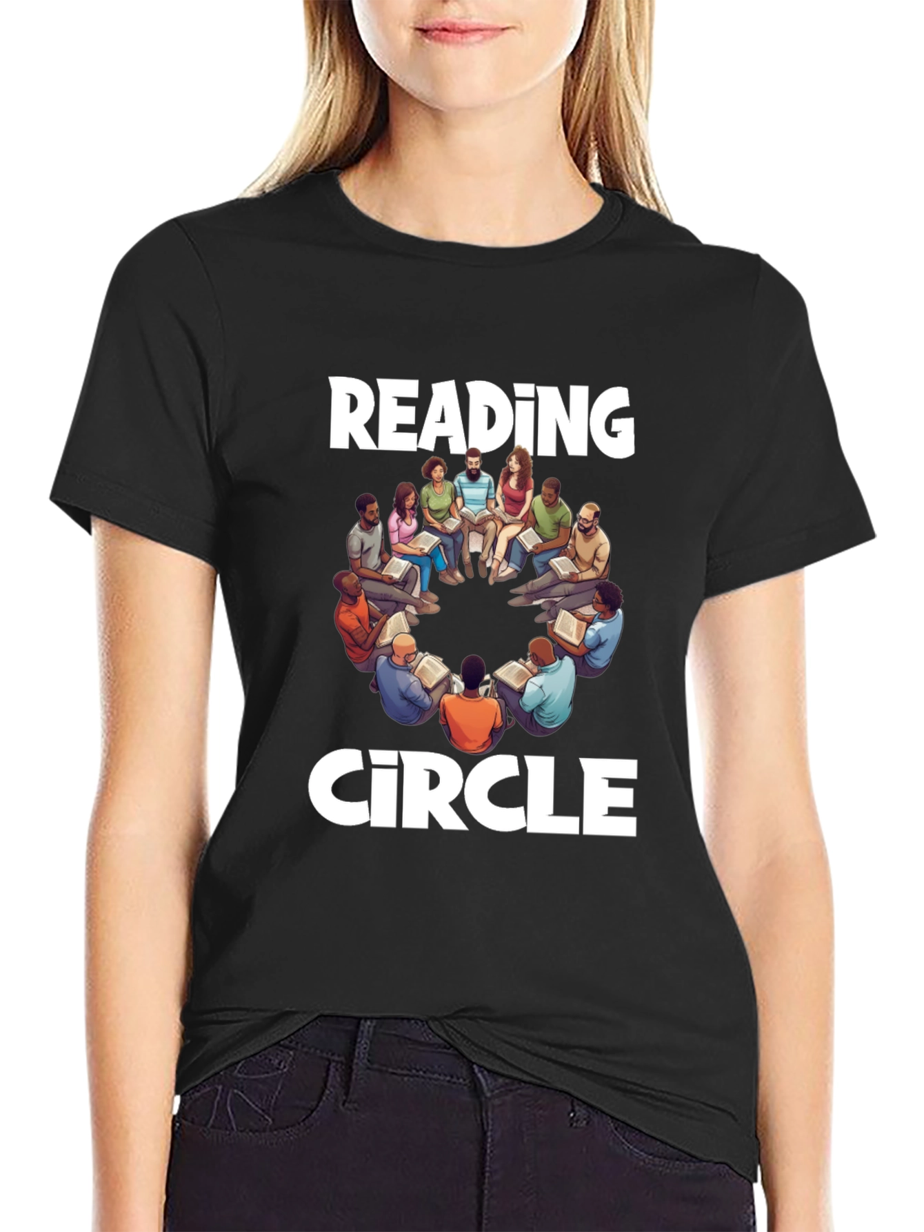 Reading Circle T-Shirt: Literary Group Design