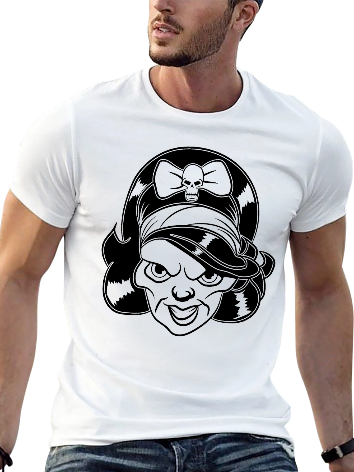 Skull Bow Pirate Girl Graphic Tee