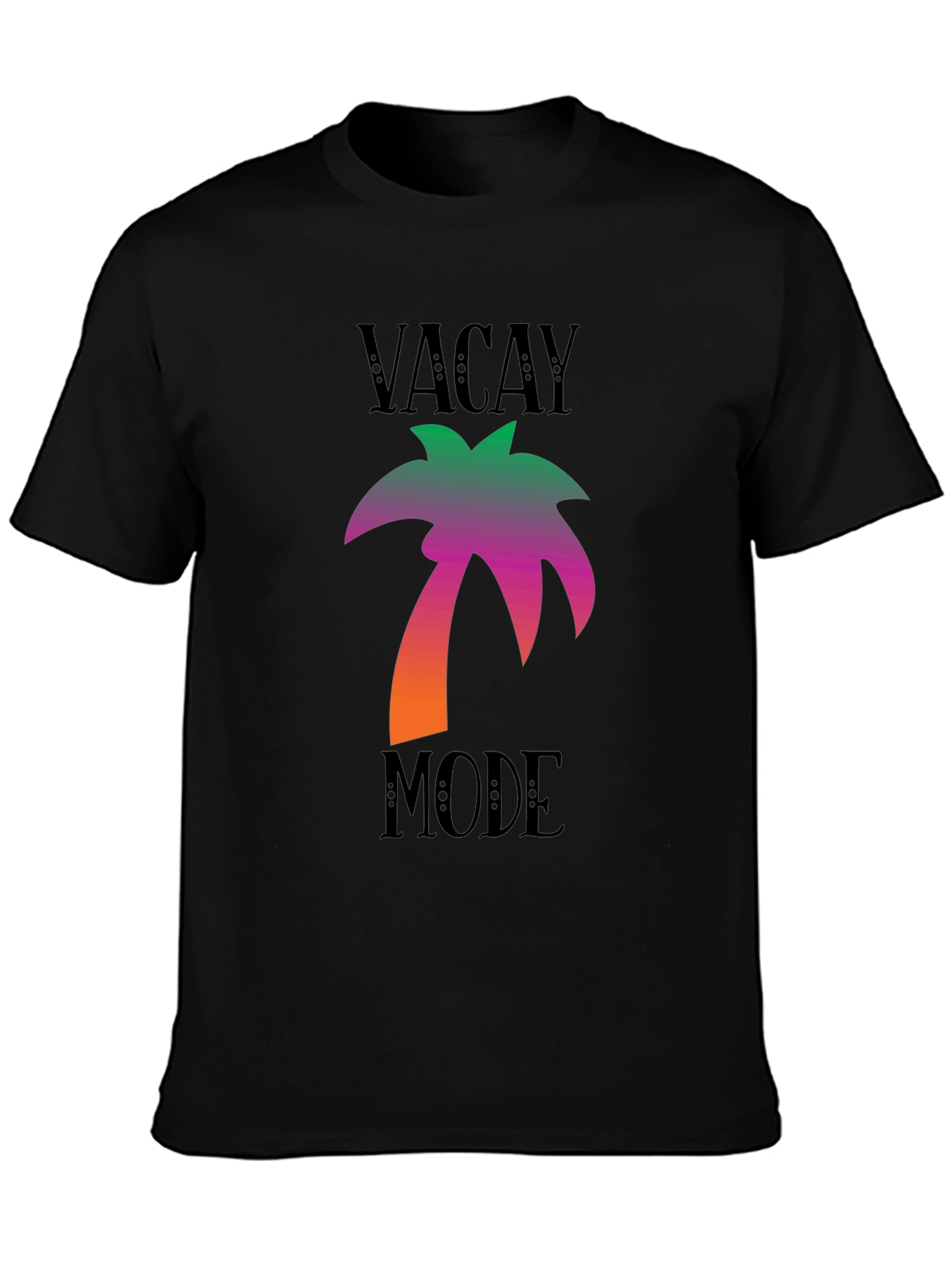 Vacay Mode Black Palm Tree Graphic Tee