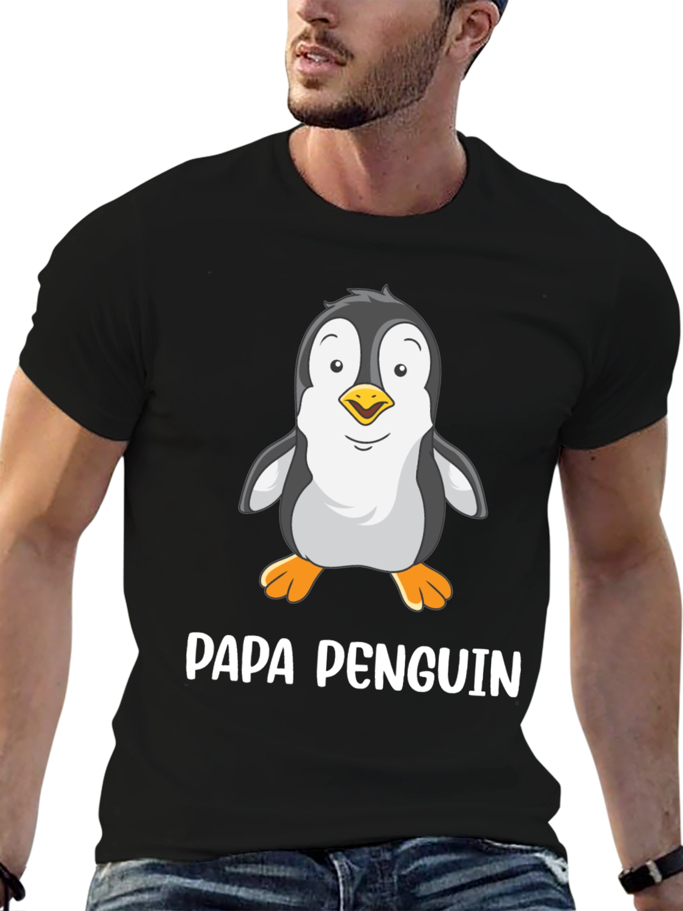 Papa Penguin T-Shirt - Dads Funny Animal Tee