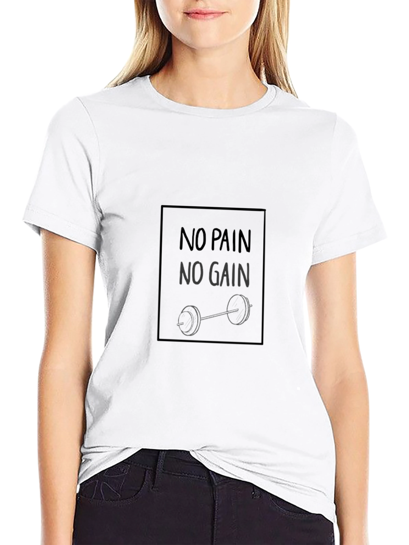 Motivational No Pain No Gain Black T-Shirt