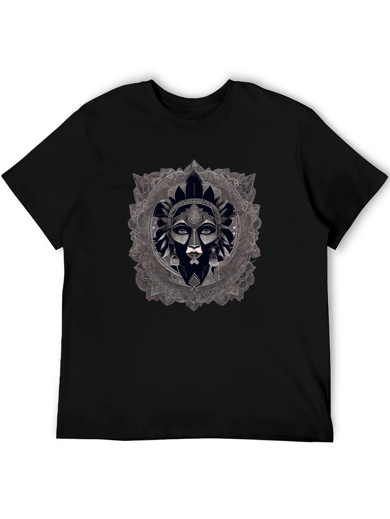 Mandala Woman Graphic Black T-Shirt