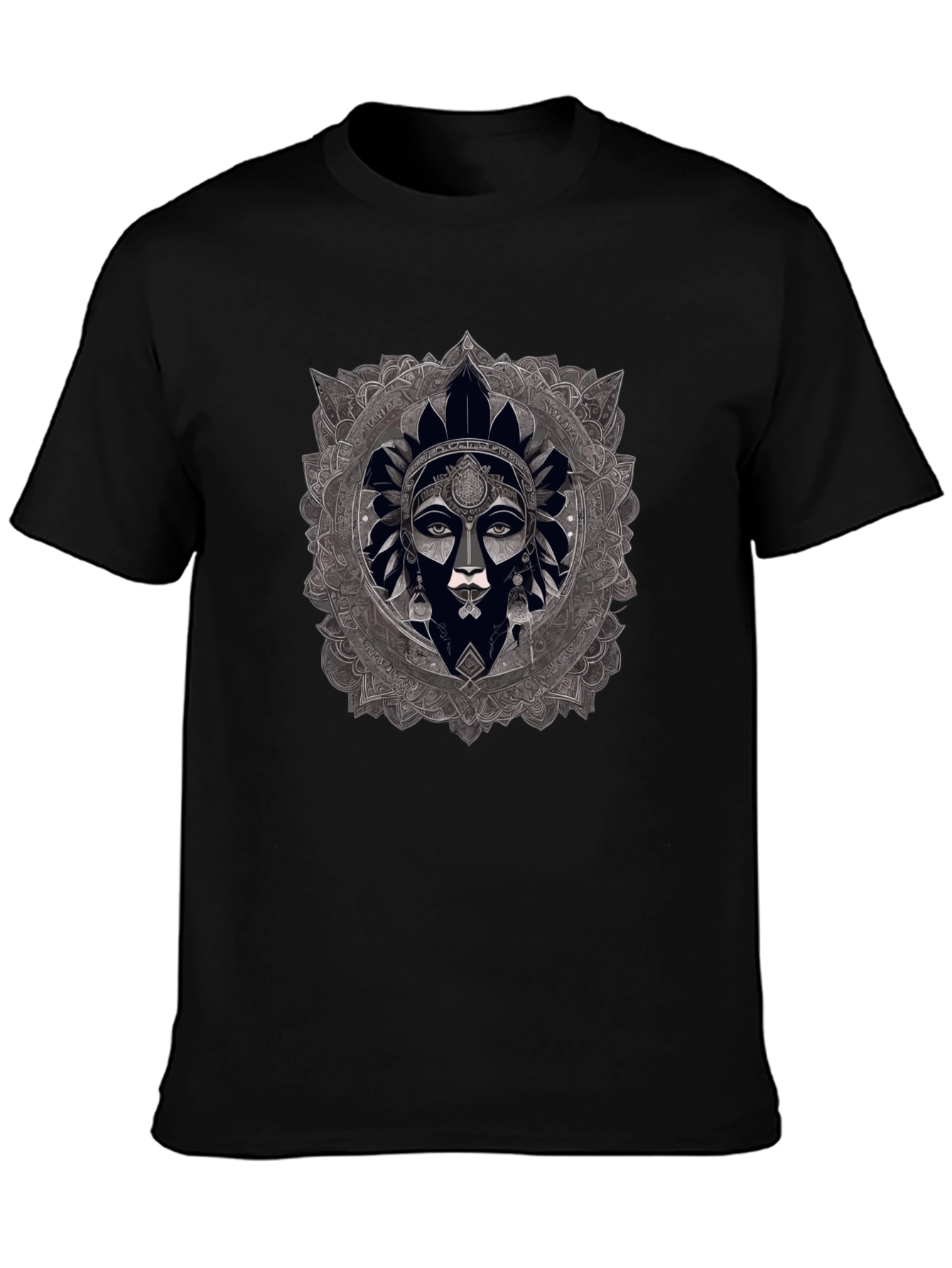 Mandala Woman Graphic Black T-Shirt
