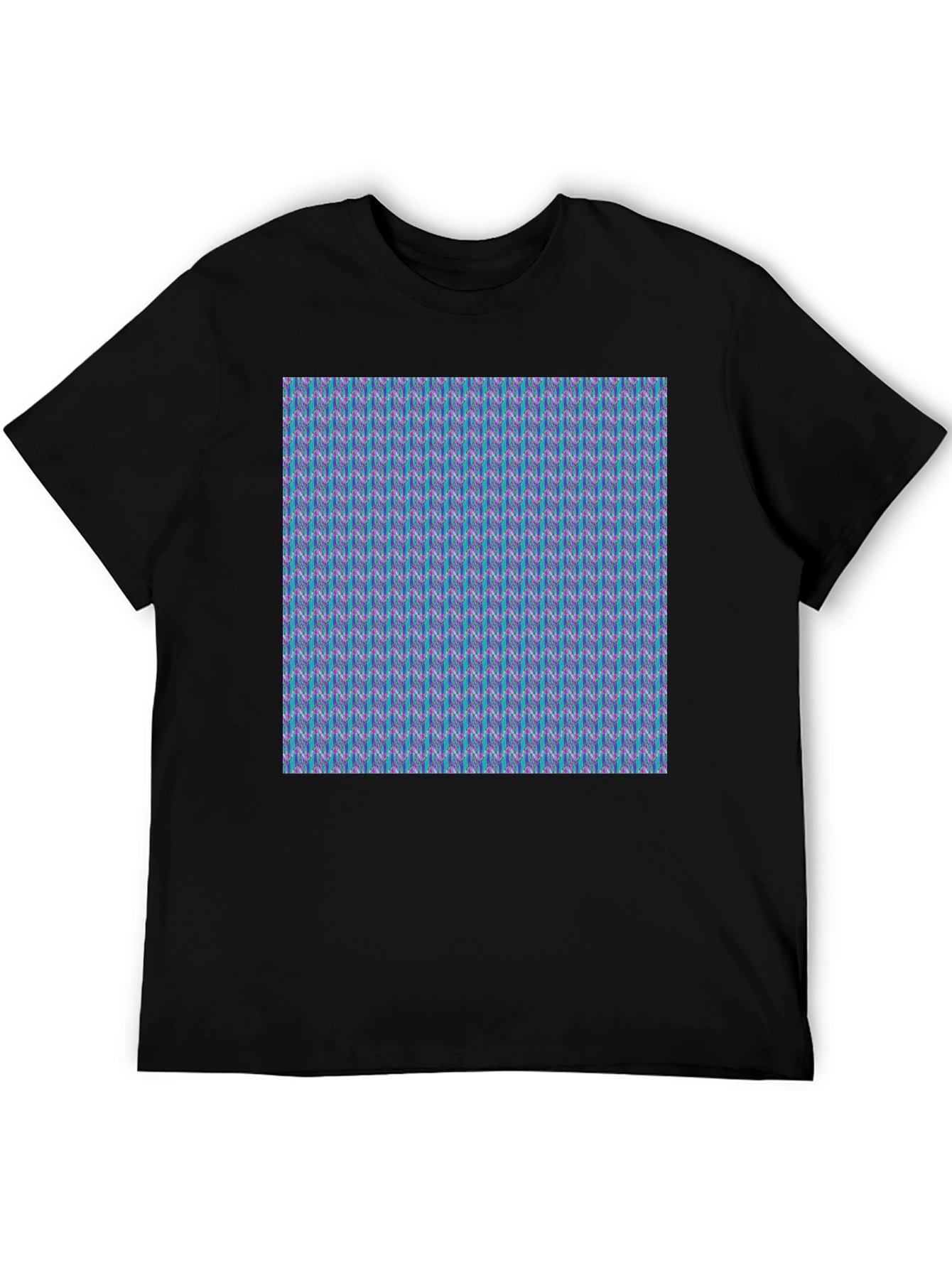 Patterned Crew Neck T-Shirt - Modern Style