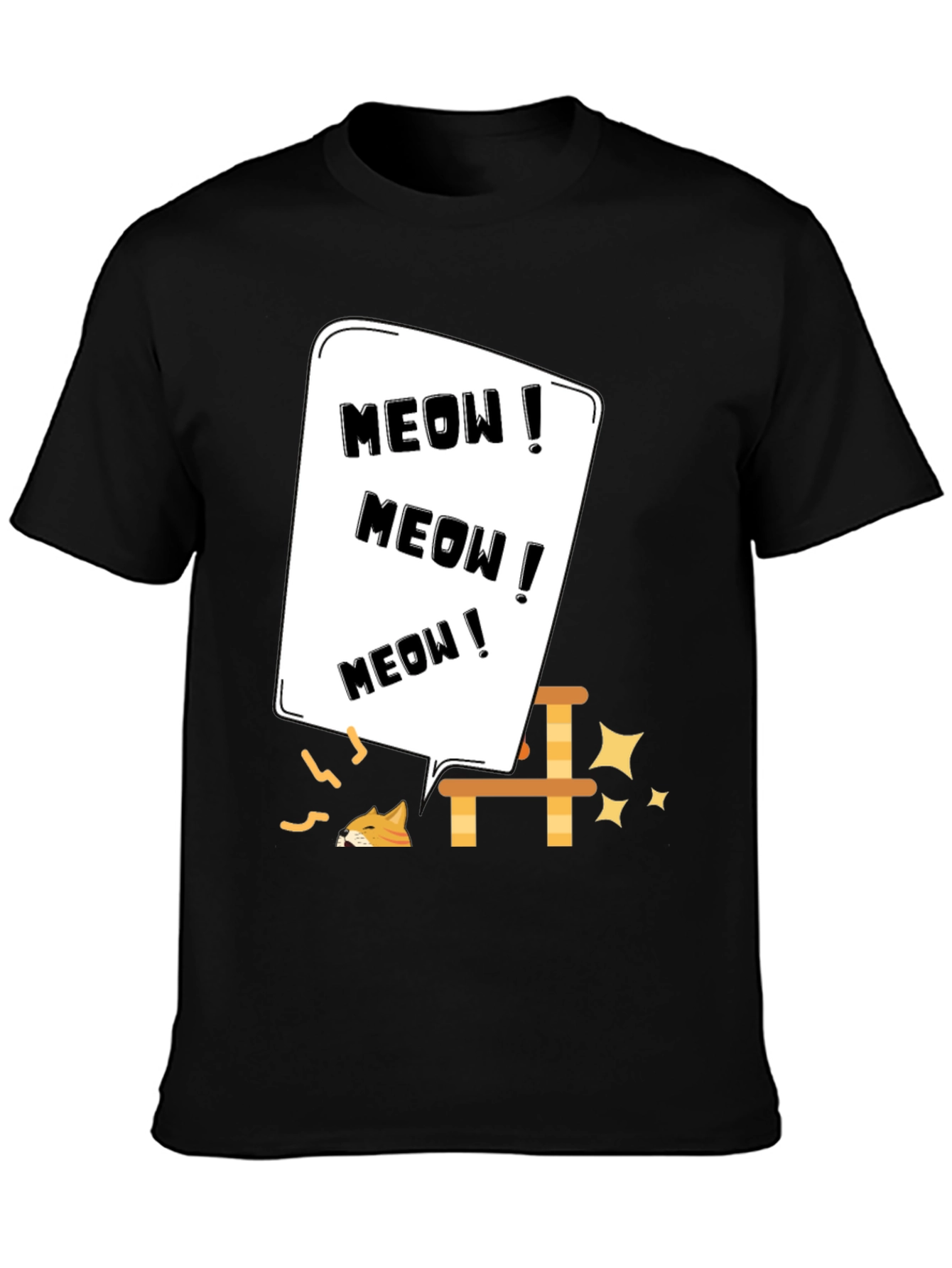 Meow Cat Lover T-Shirt Black