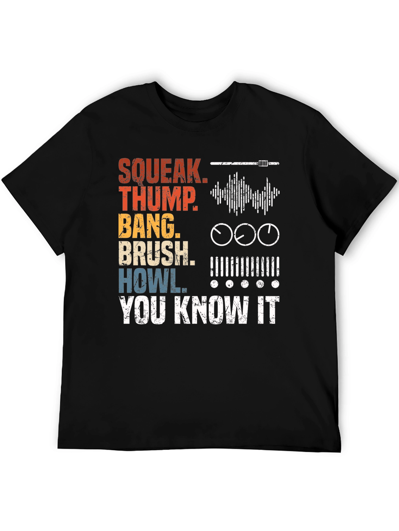 Sound Effects T-Shirt - Squeak Thump Bang Brush Howl