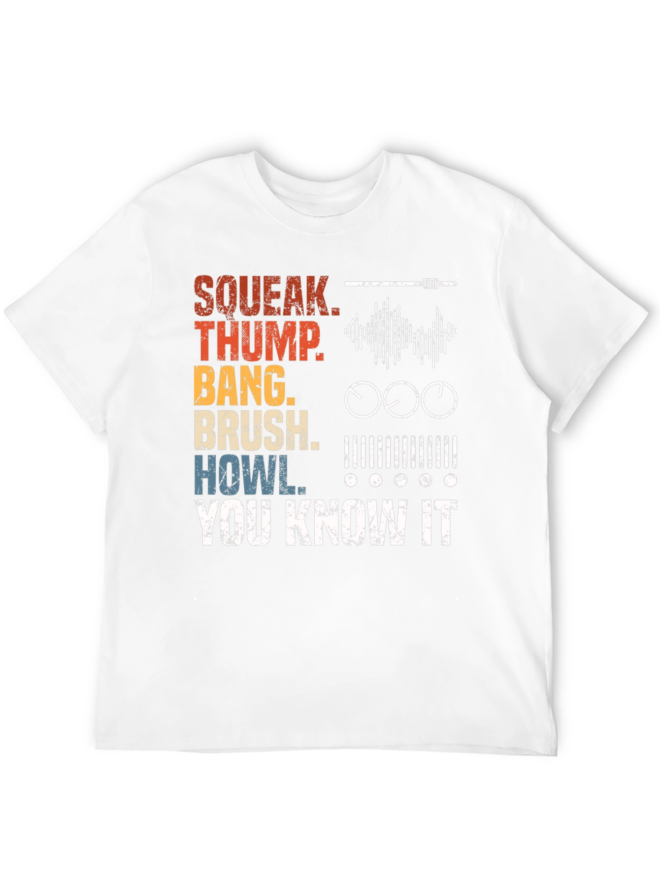 Sound Effects T-Shirt - Squeak Thump Bang Brush Howl