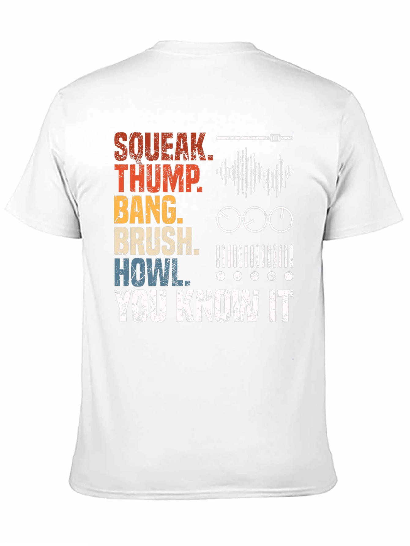 Sound Effects T-Shirt - Squeak Thump Bang Brush Howl
