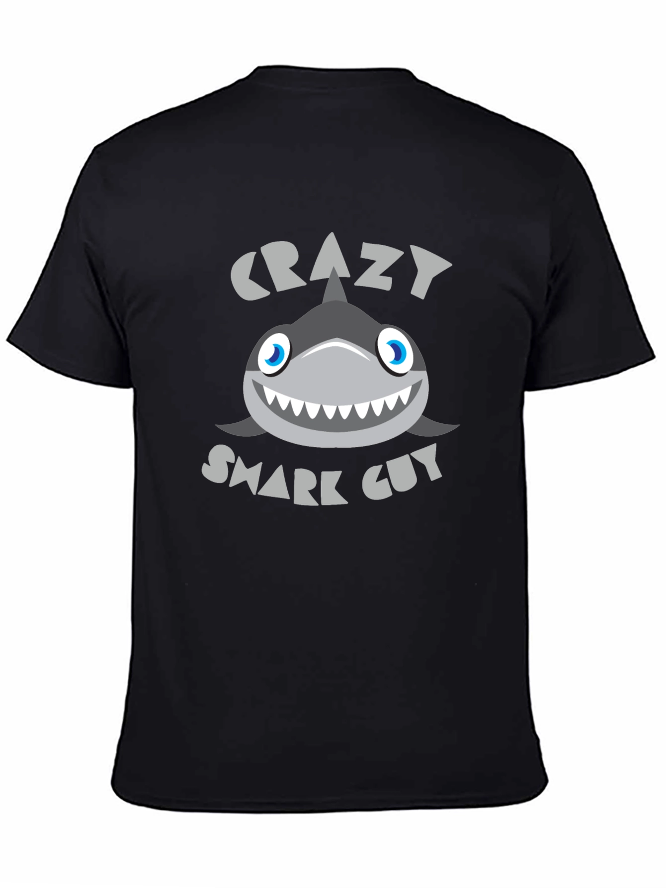 Crazy Shark Guy Black Graphic Tee